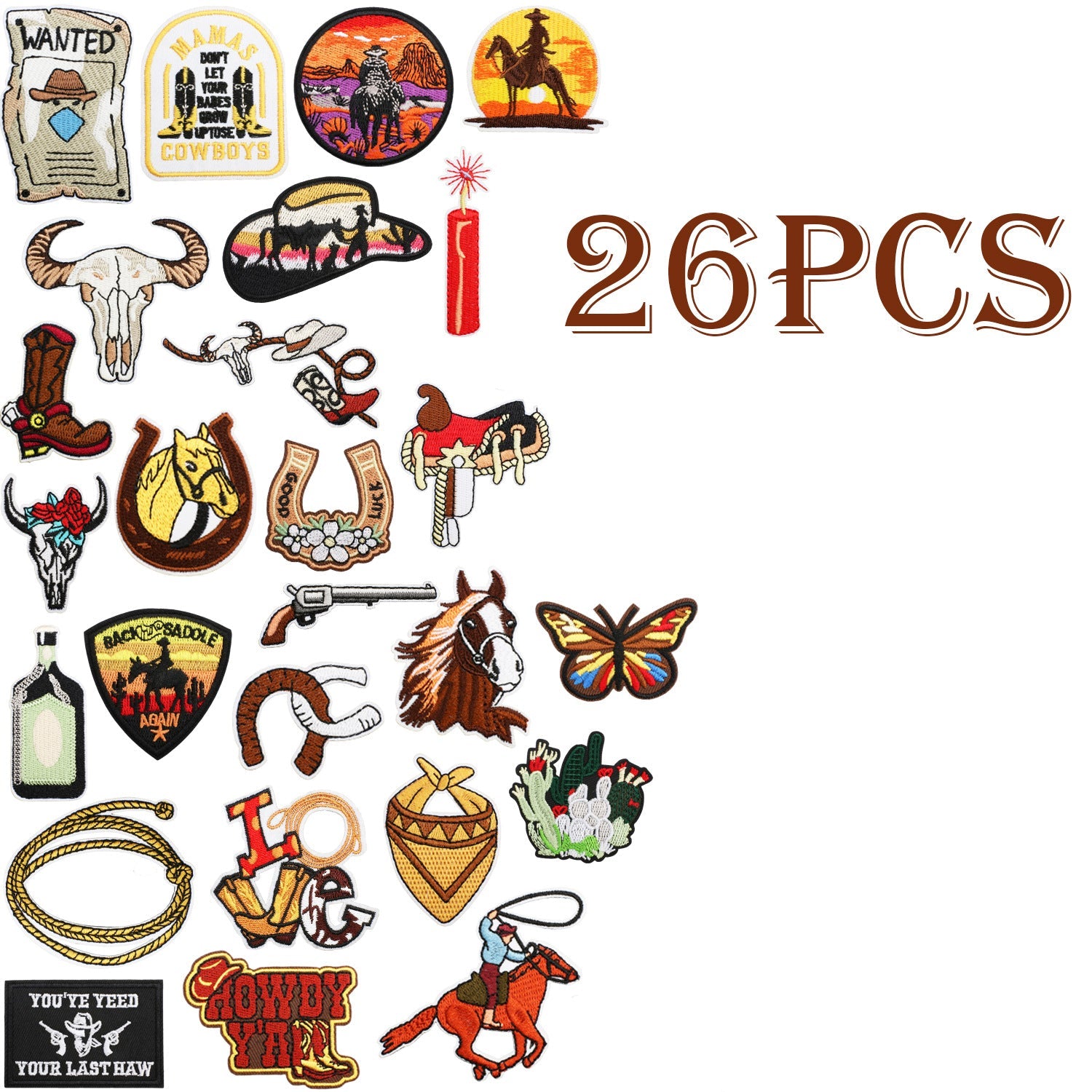 Wholesale Brown Western Embroidered Clothing Patches